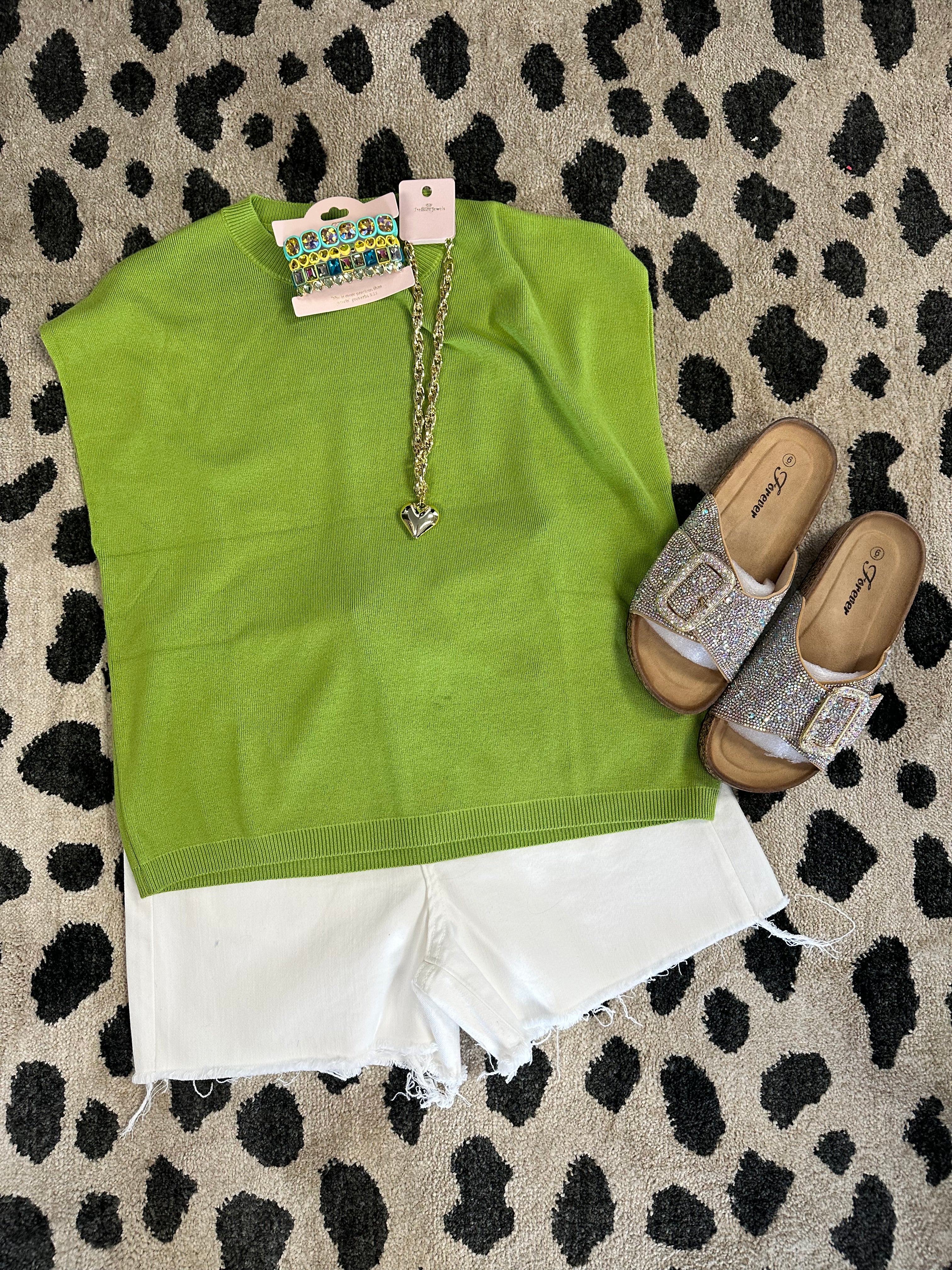 Lime entro tank sweater
