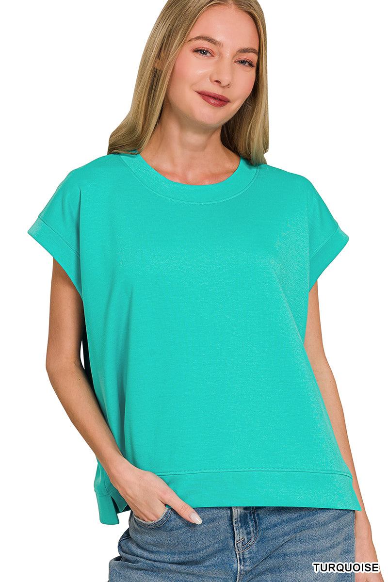 Zenana short sleve sweat shirt