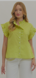 Lime stripe Top
