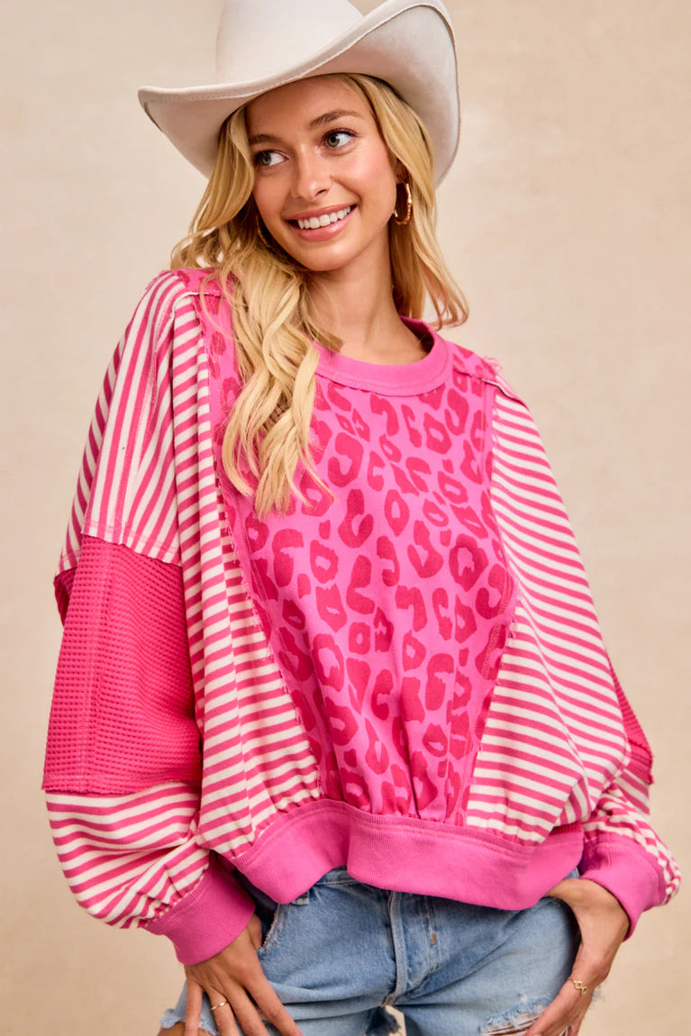 Leopard block top