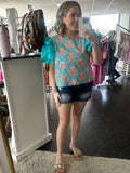 Turquoise/Pink top