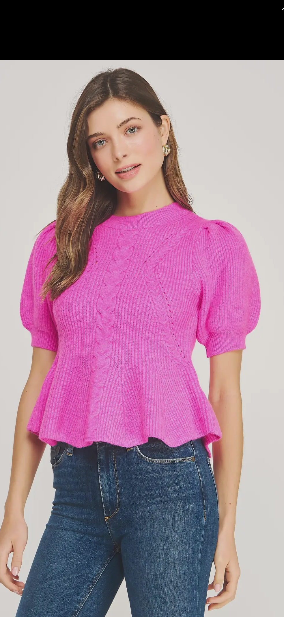 Pink Short sleeve sweater