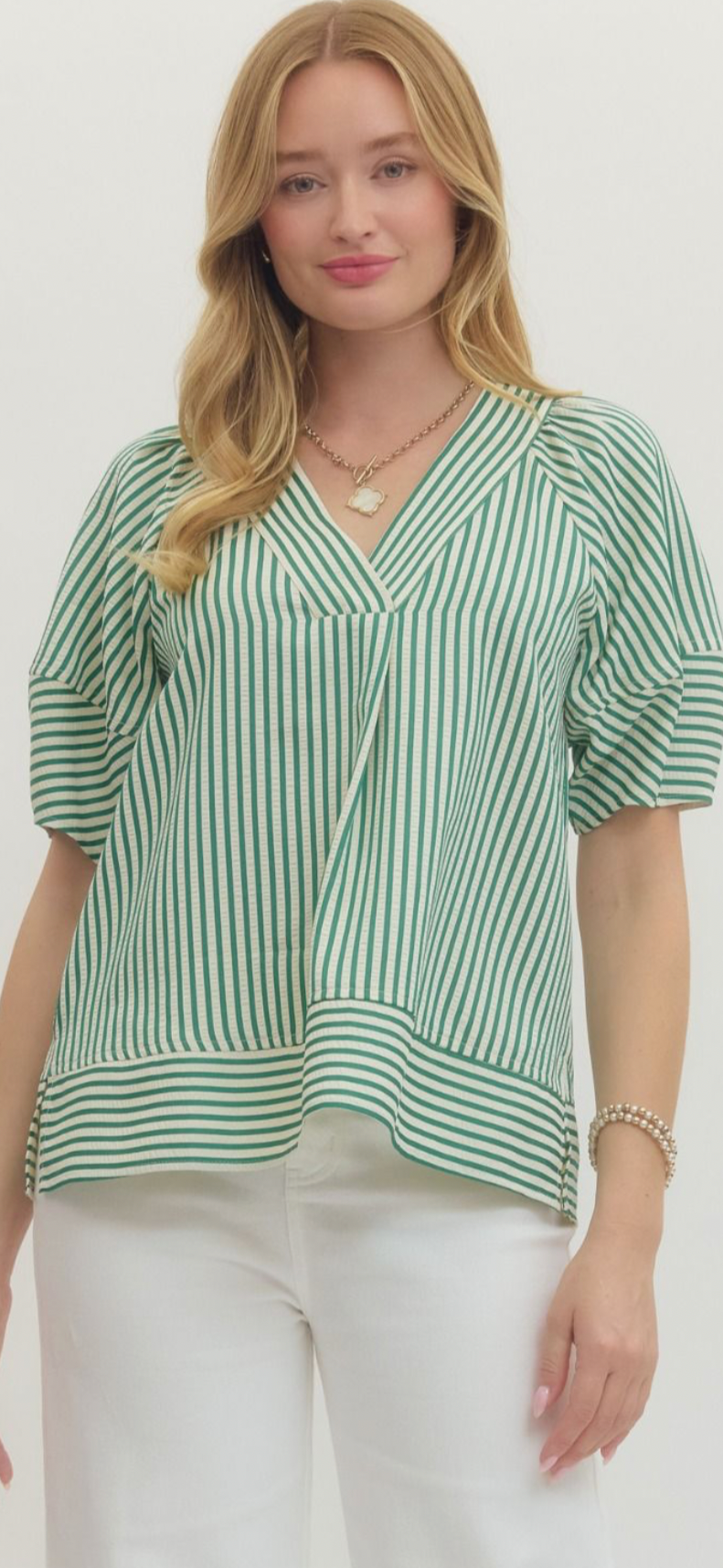 Stripe green top