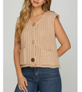 Taupe Gold button sweater