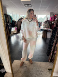 Pastel quilted mock neck