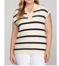 Stripe Sweater with Collar