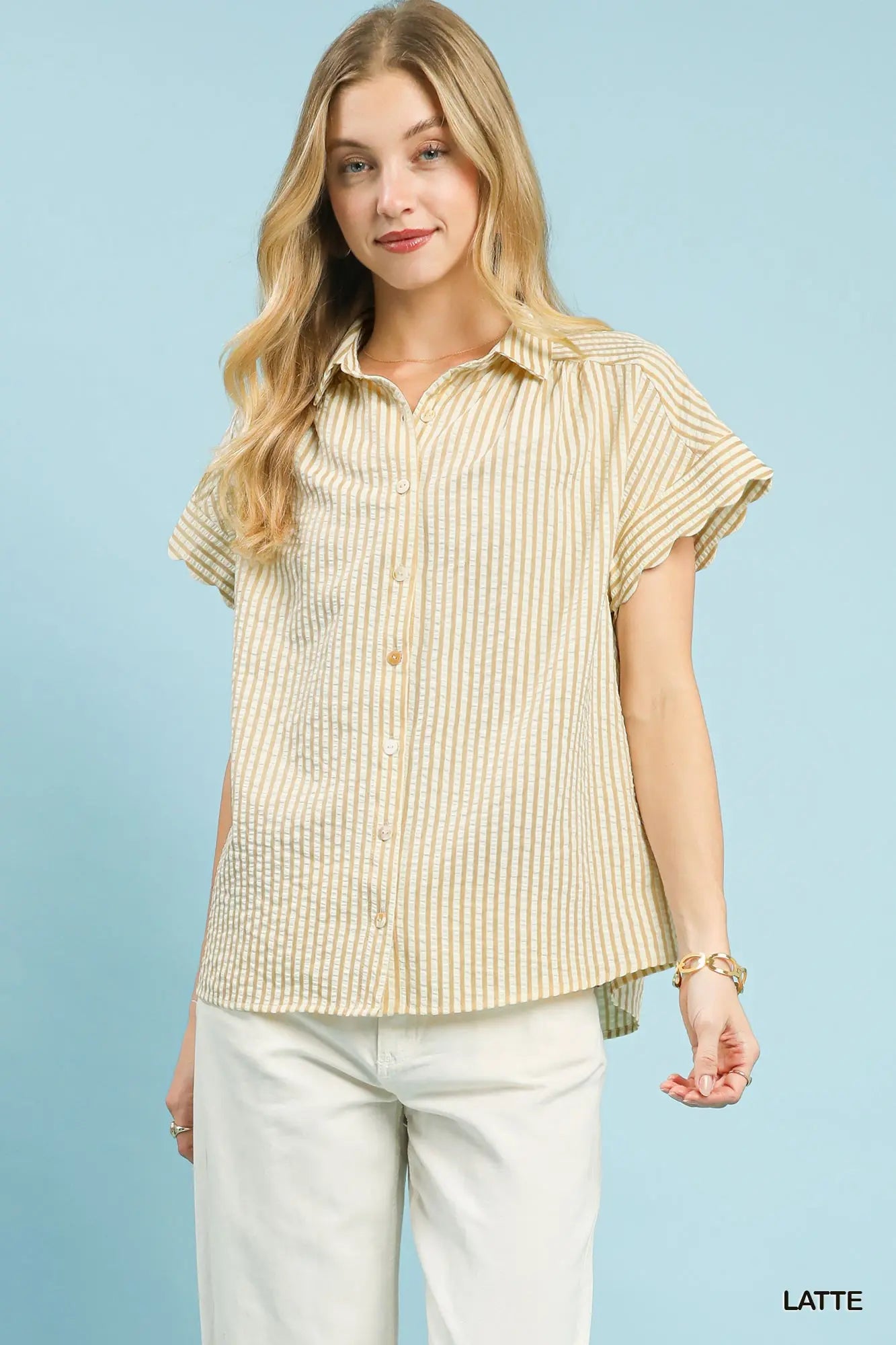Brown Umgee button down top