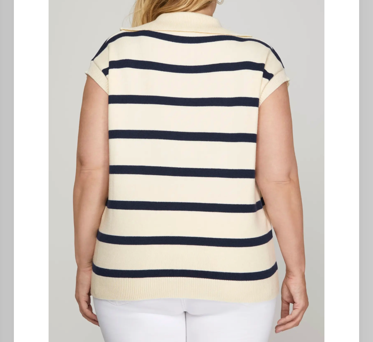 Stripe Sweater with Collar