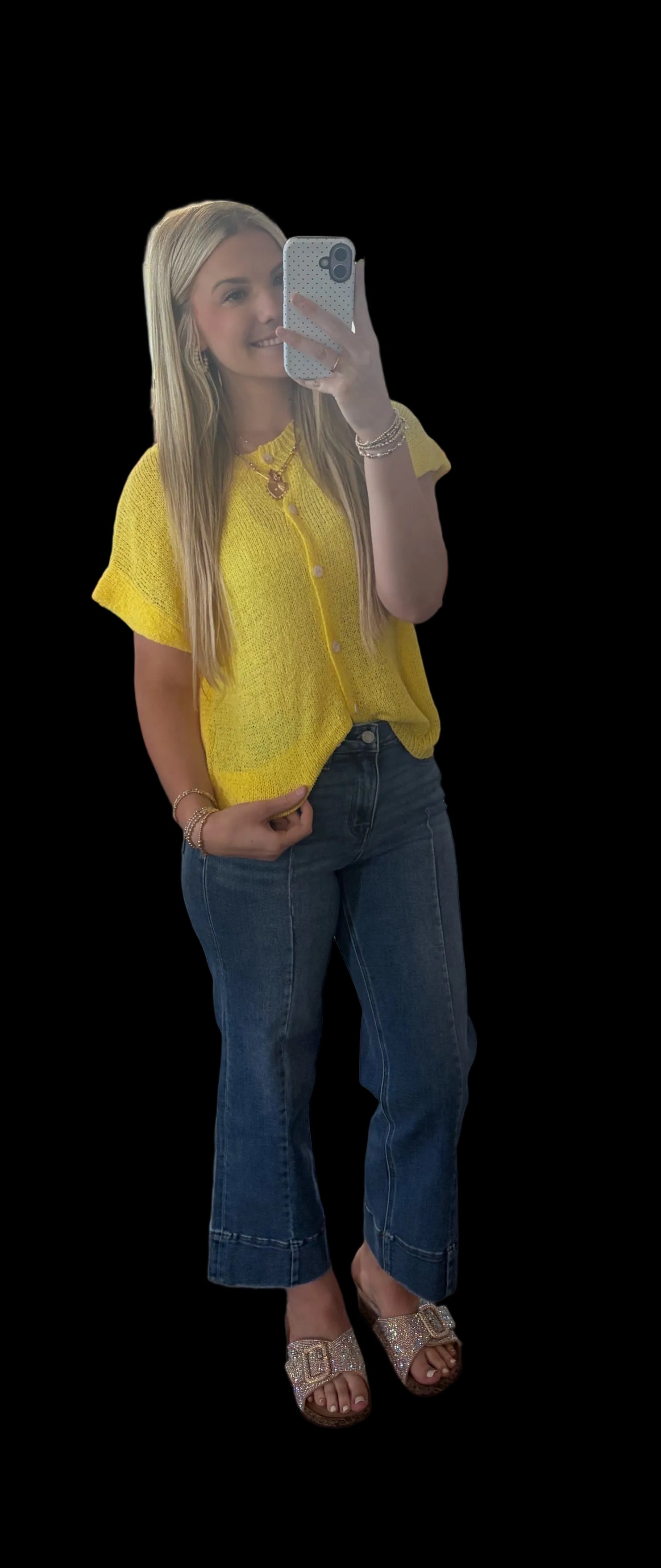 Yellow knit top
