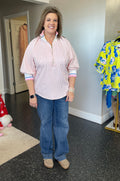 Curvy Pink Stripe Top