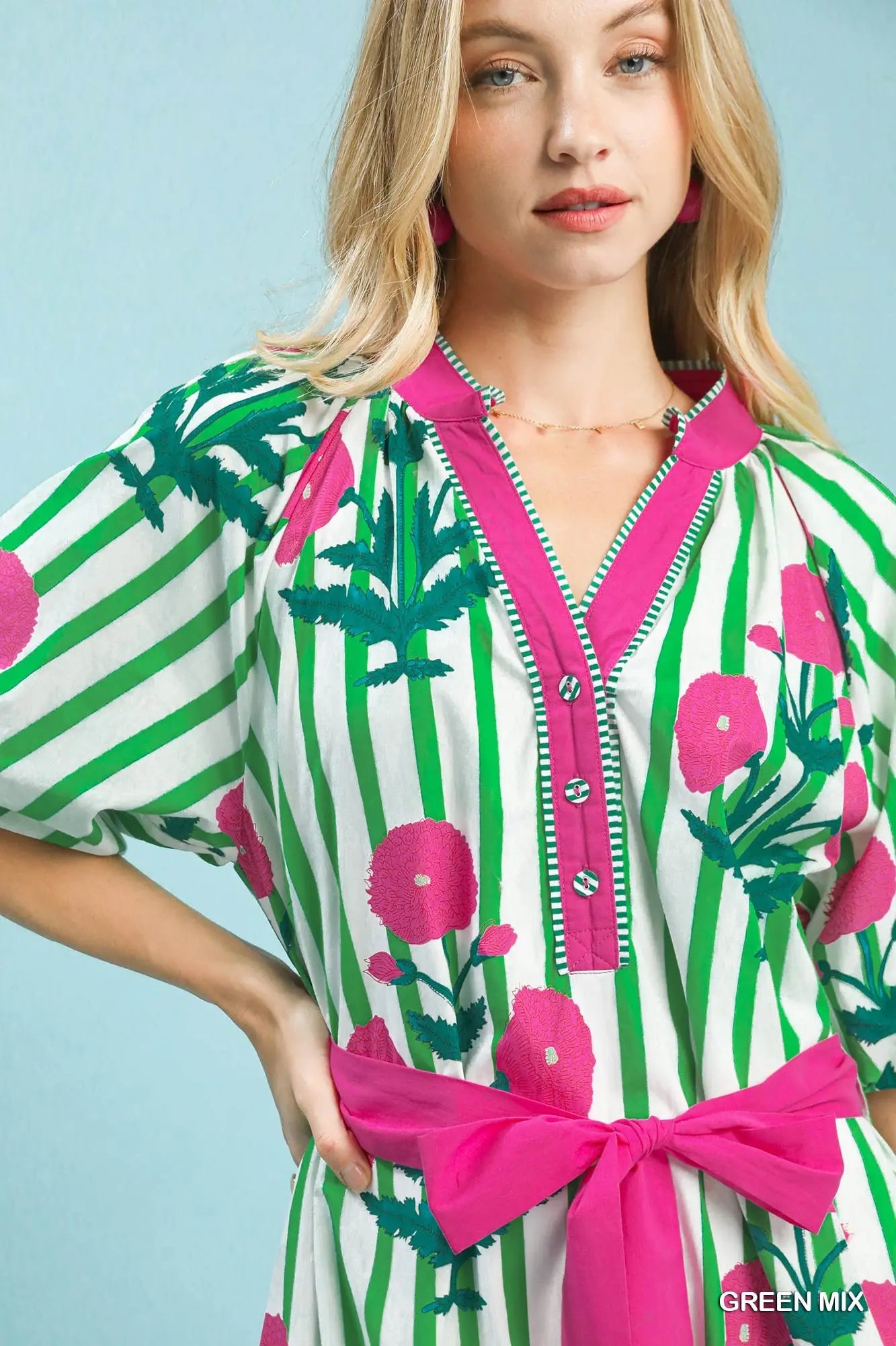 Green mix Umgee dress