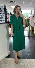 Before you Hunter Green midi dress
