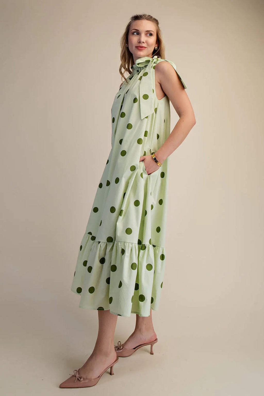 Glam Green Polka Dot