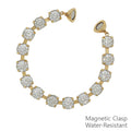 Water Resistant 8MM Clear Crystal Stone with Magnetic Closure Bracelet