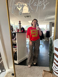 Leopard Wide Leg Jean