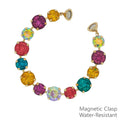 Water Resistant 10&12MM Crystal Multi Stone with Magnetic Closure Bracelet