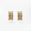 Gold Rhinestone .5" Hoop Earring
