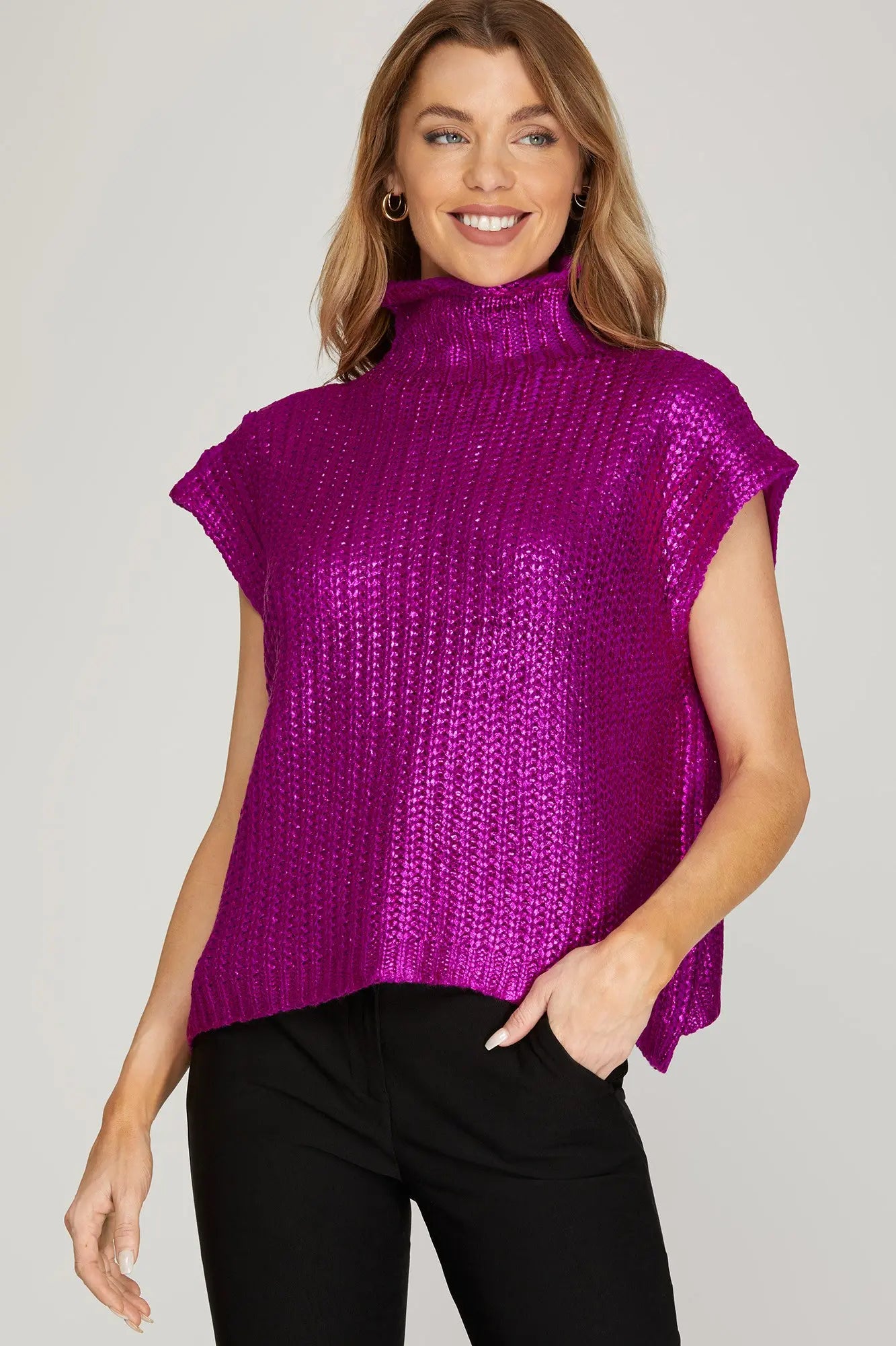 Magenta Metallic Top