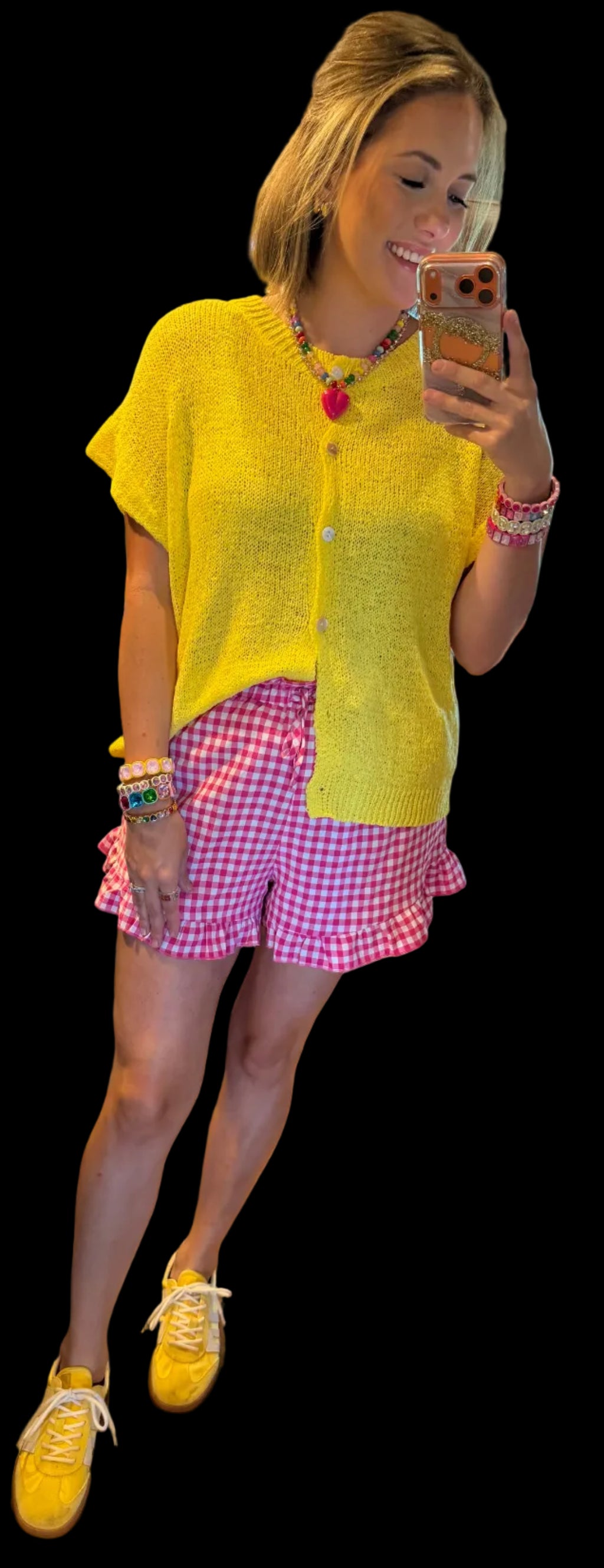 Yellow knit top