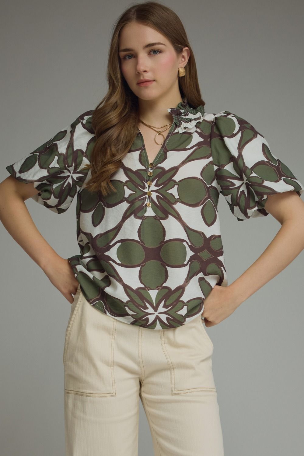 Olive green entro top