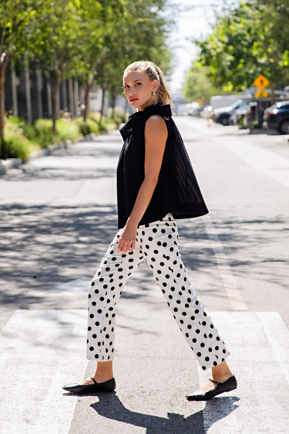 Black and White polka dot pants