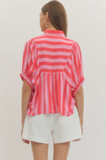 Curvy Pink Stripe top