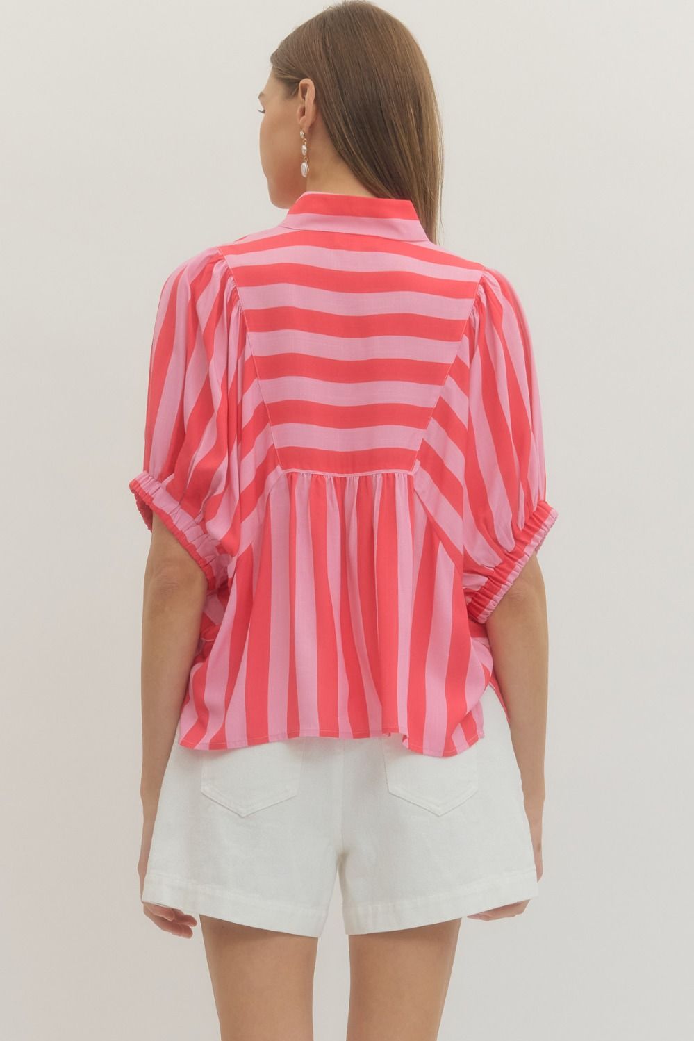 Curvy Pink Stripe top
