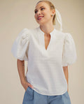 White puff sleeve top