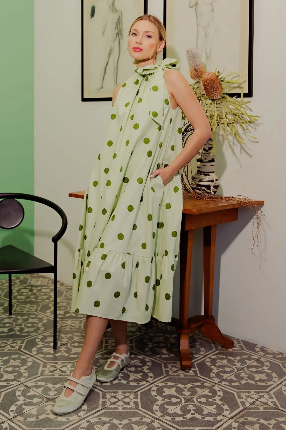 Glam Green Polka Dot