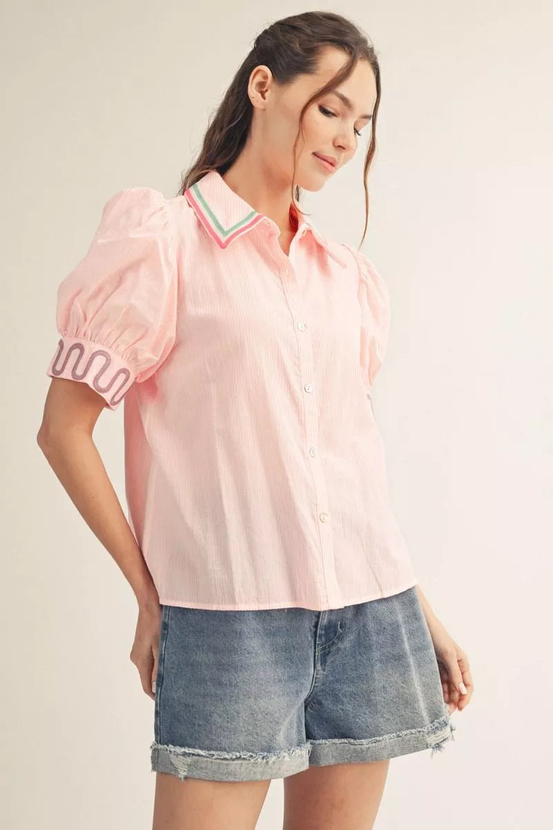 Pink Collar top