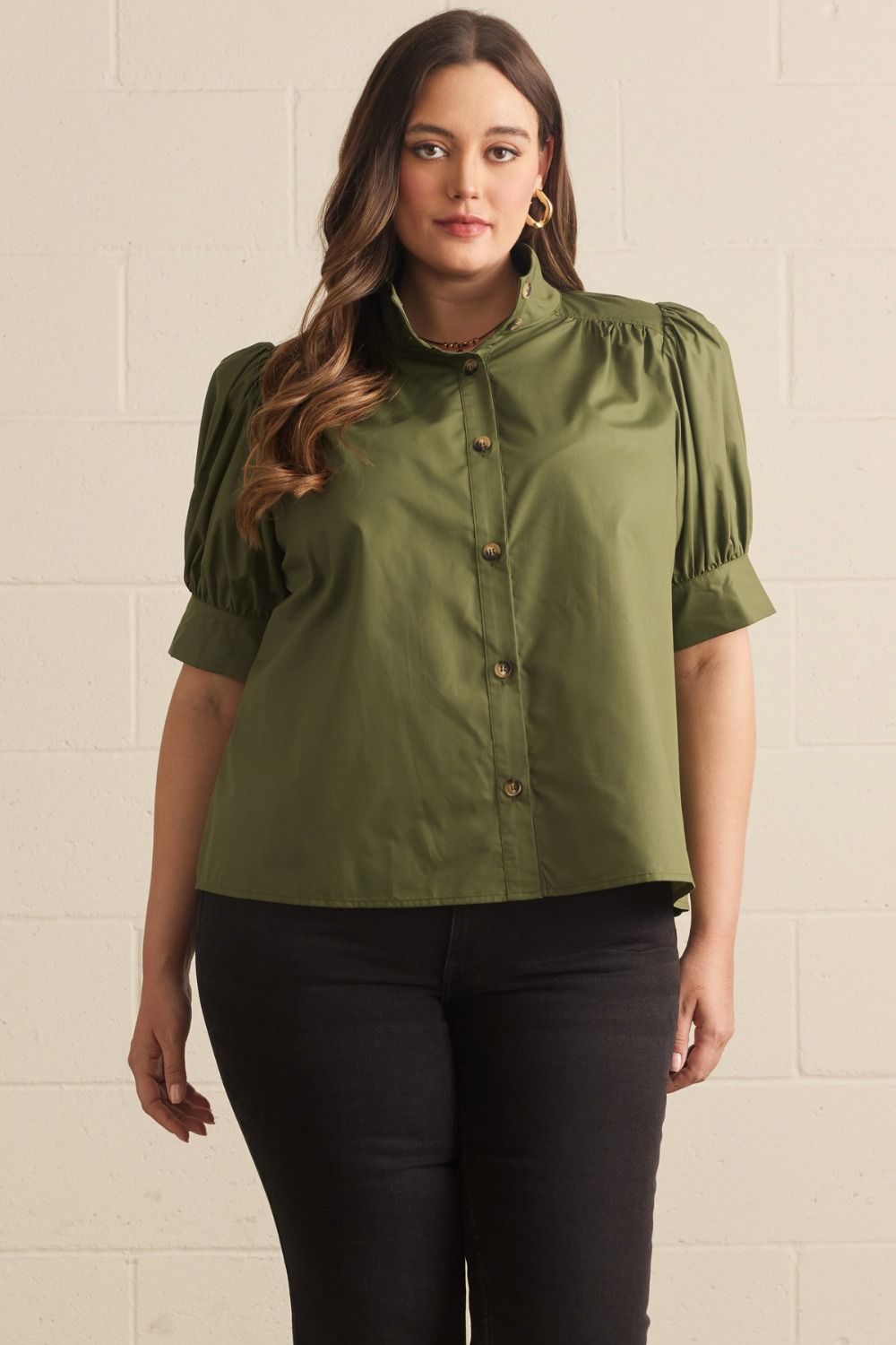 Entro plus olive green top