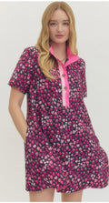 Black and pink flowered dress
