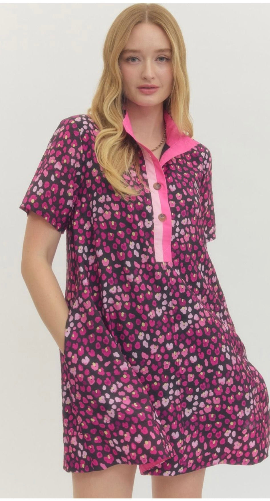 Black and pink flowered dress