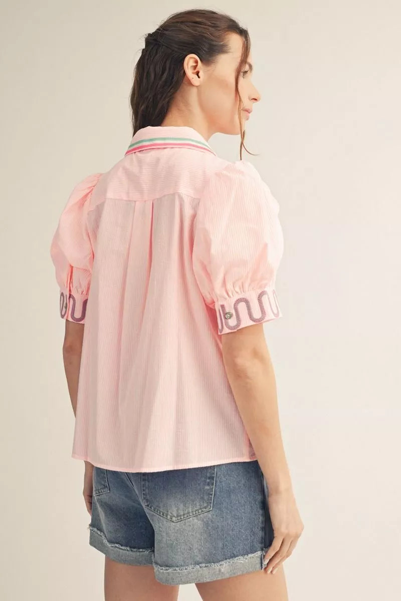 Pink Collar top