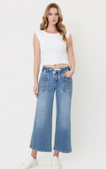 High rise drawstring vervet jean