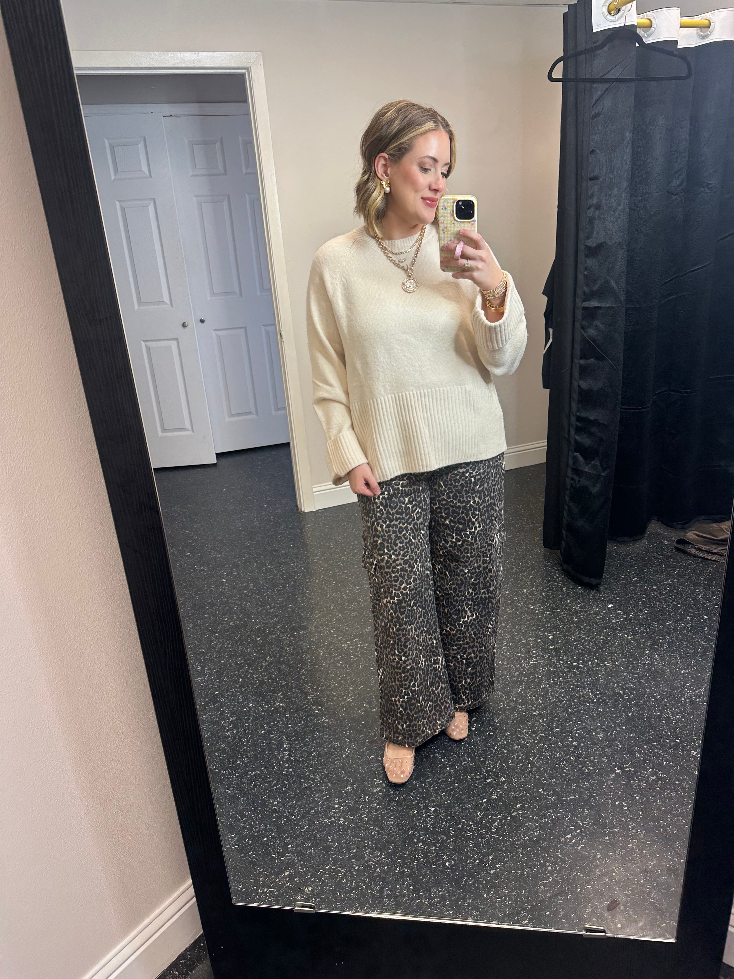Leopard Cargo Jeans