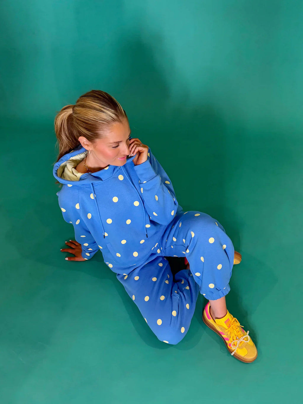 Poppy and Pine Blue Polka Dot Set
