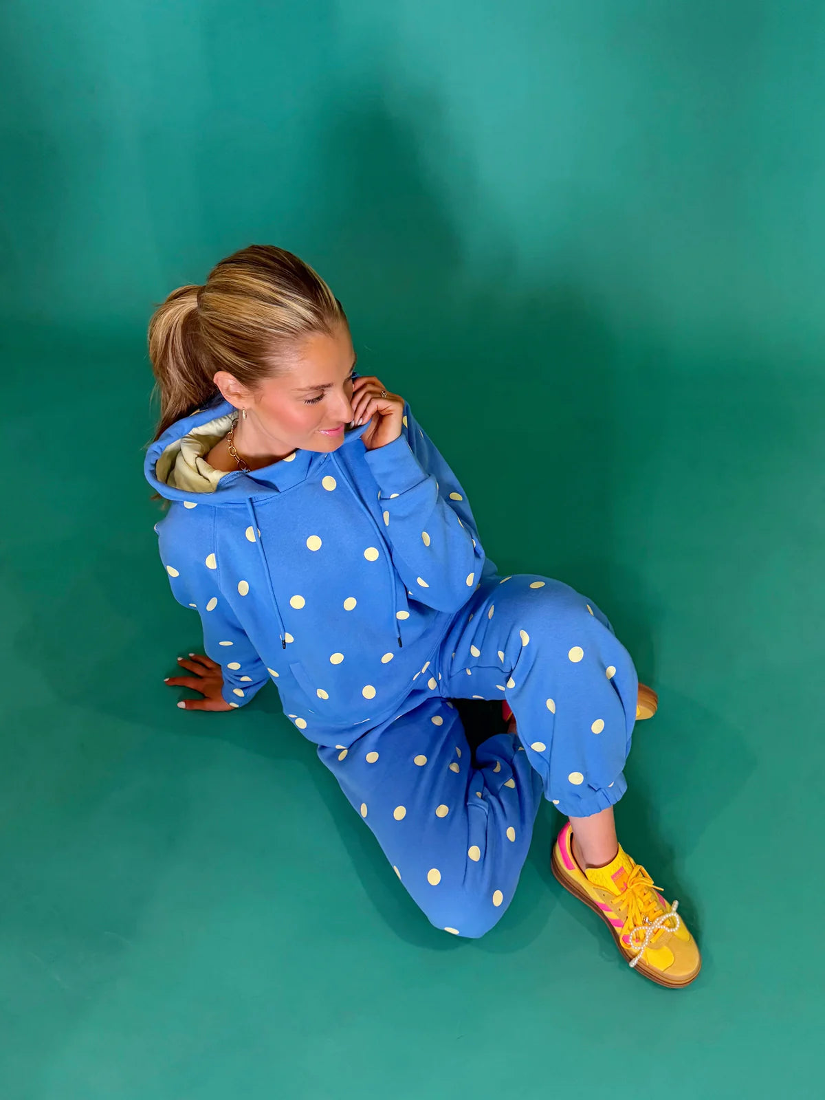 Poppy and Pine Blue Polka Dot Set