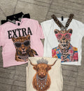 Rhinestone cow tee