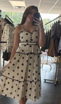 Entro tan and brown polka dot dress