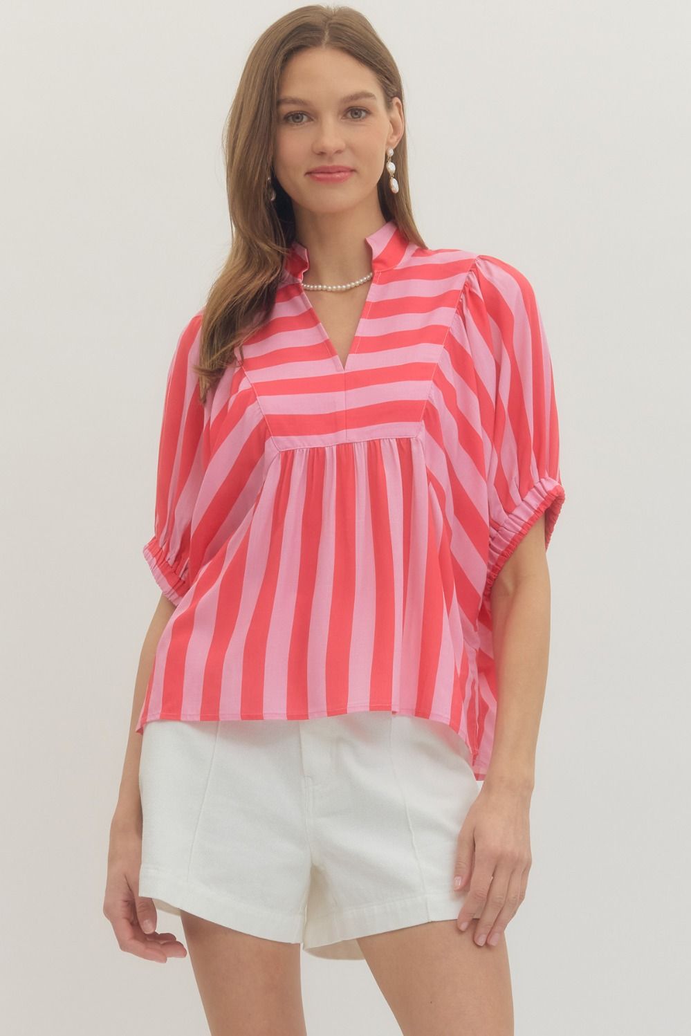 Curvy Pink Stripe top