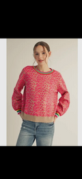 Pink leopard sweater