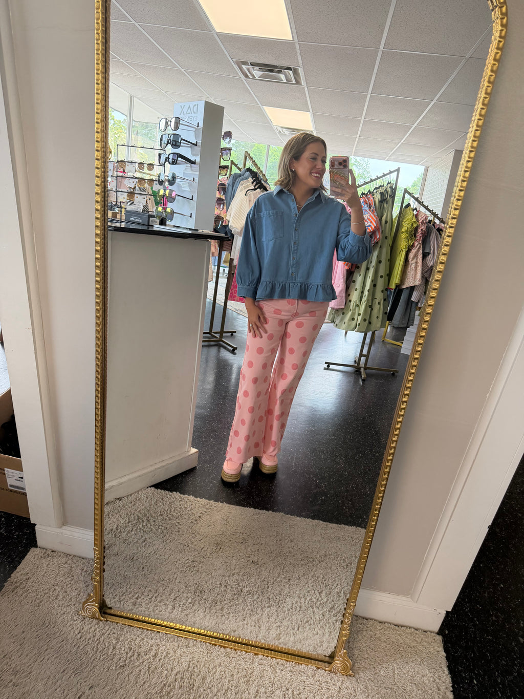 Pink Poppy and Pine Jeans