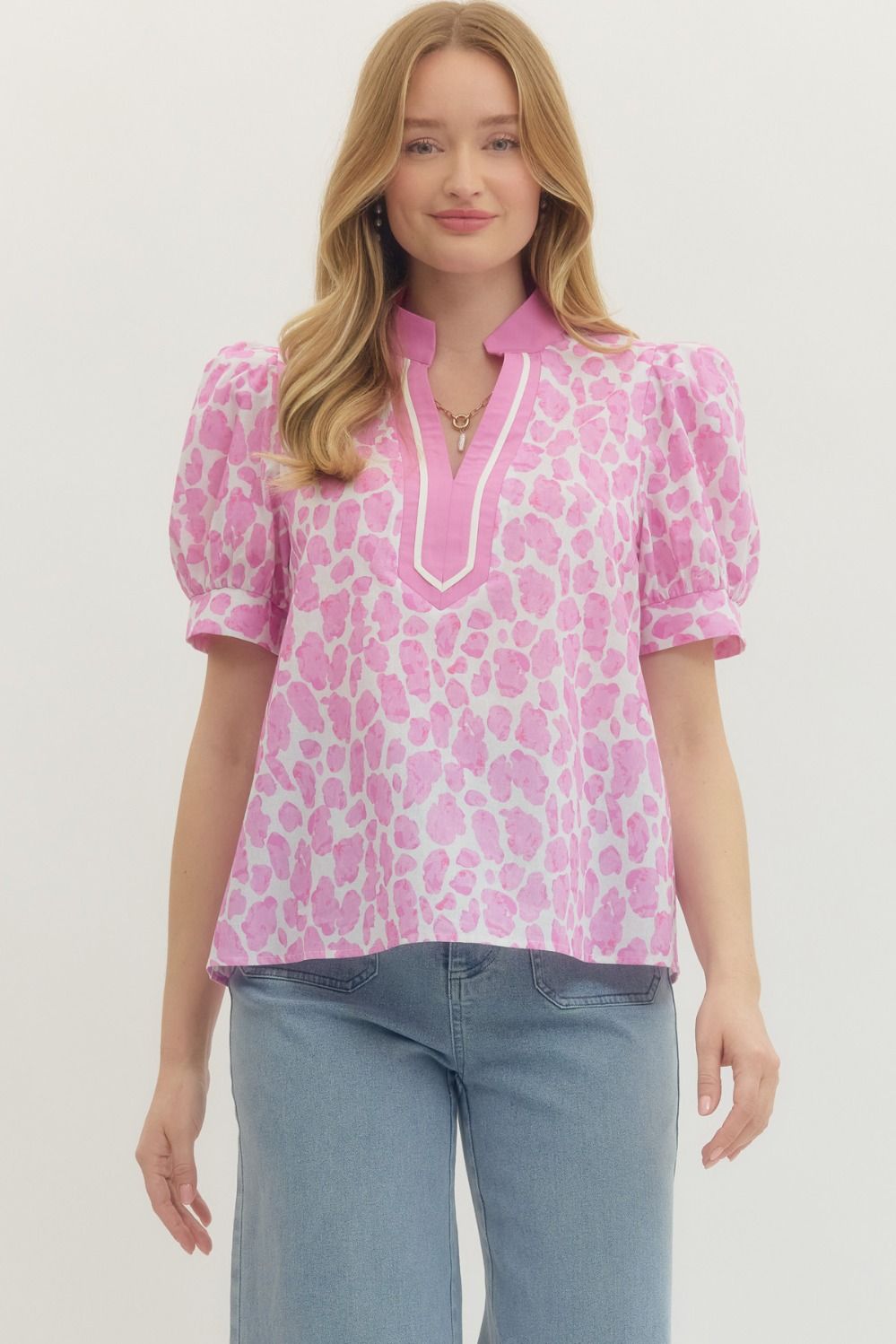 Pink Leopard Top