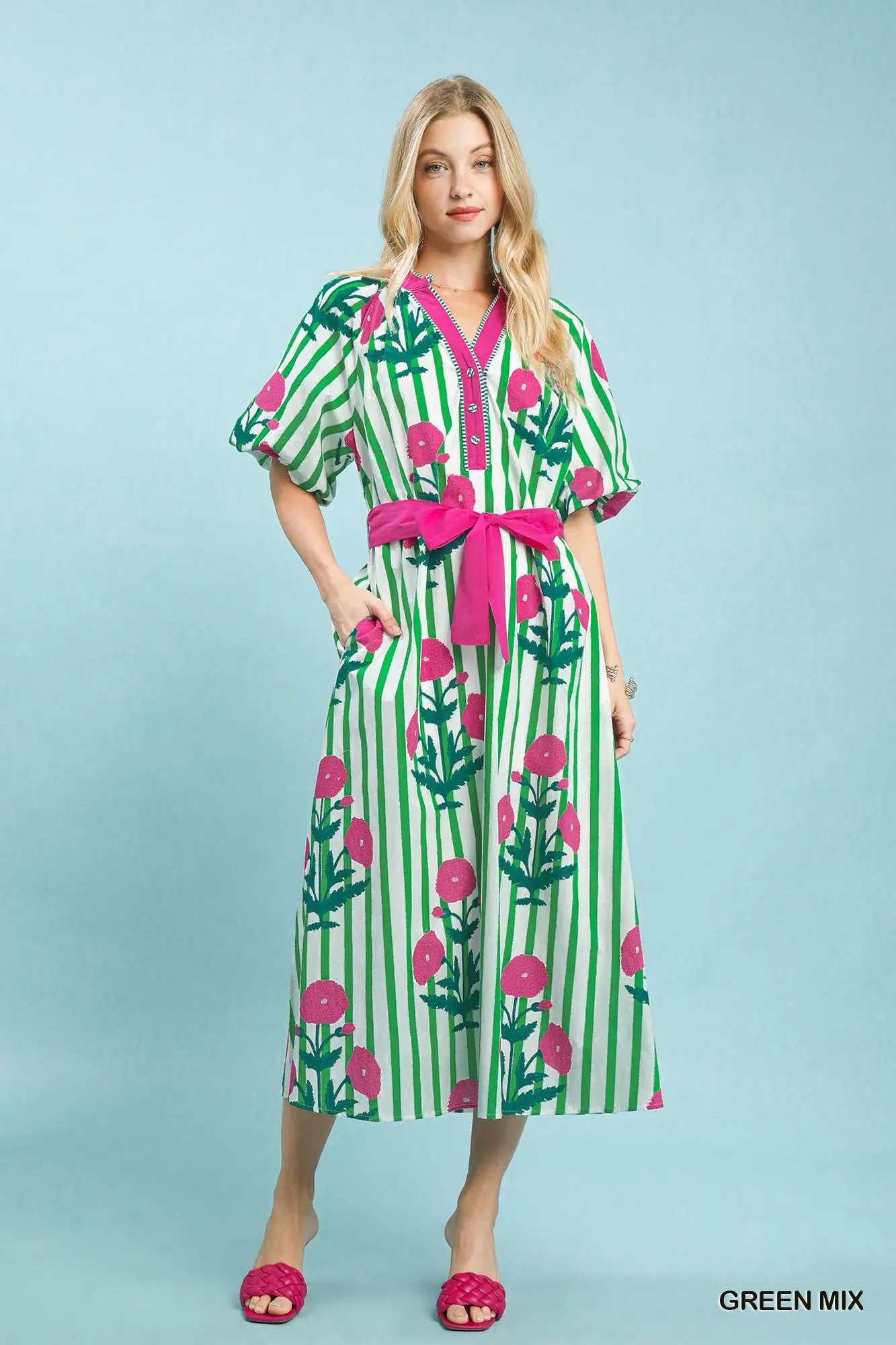 Green mix Umgee dress