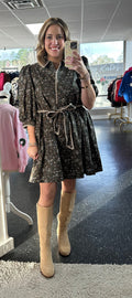 Olive Floral Dress