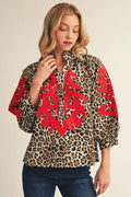 Red and leopard Jodifl top