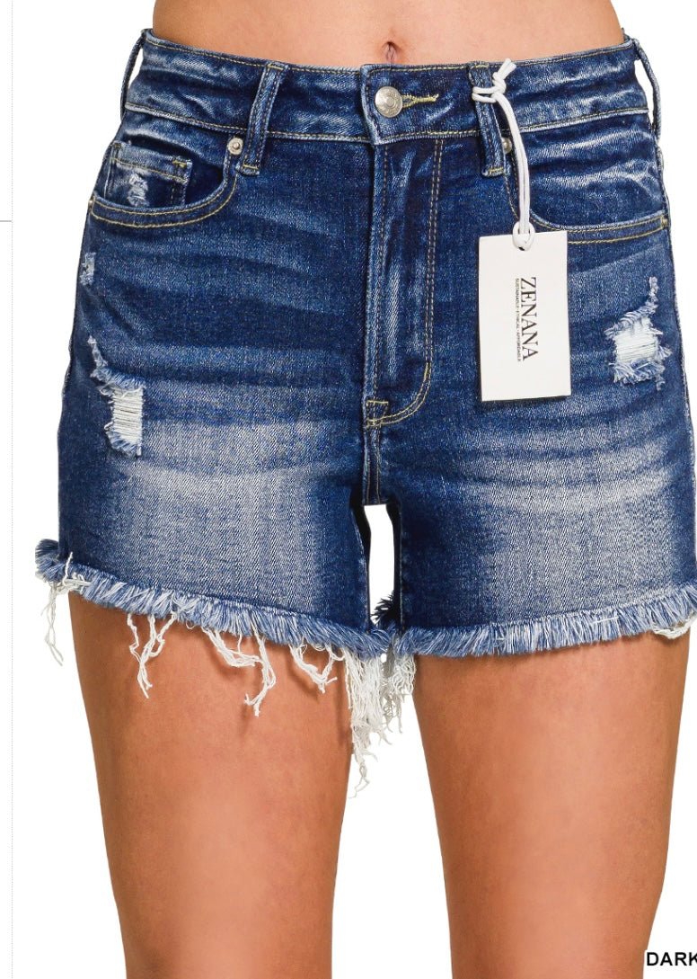 Dark denim shorts