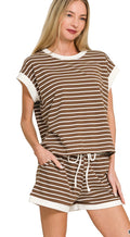 Brown stripped set