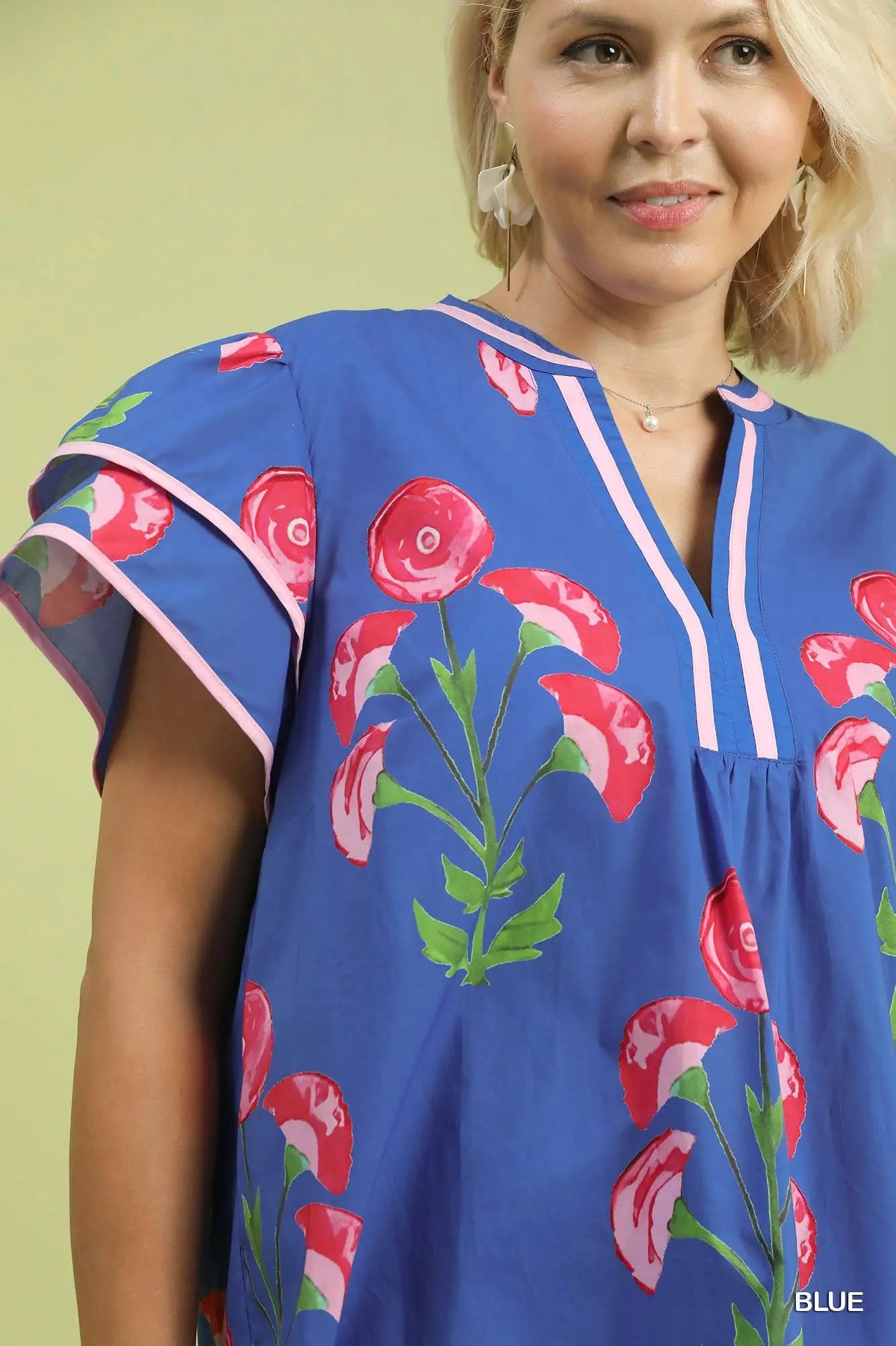Umgee blue with pink flower top